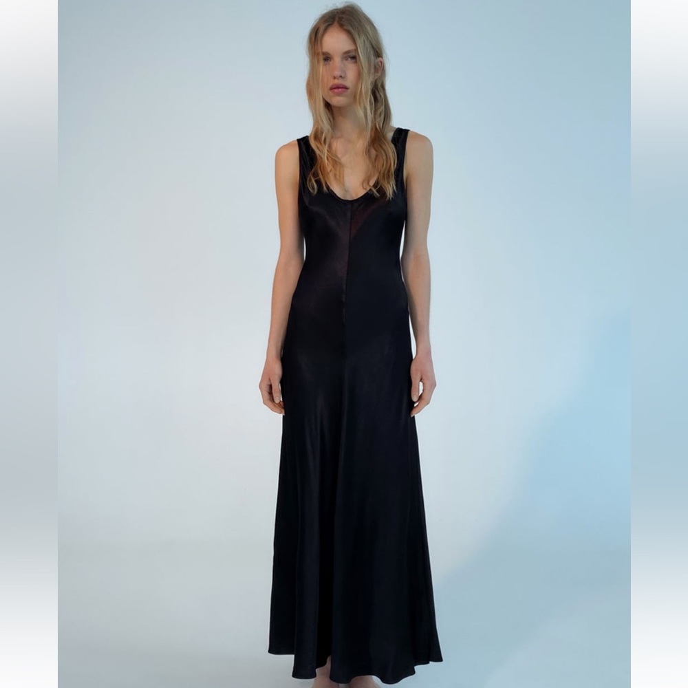 Satin slip midi dress